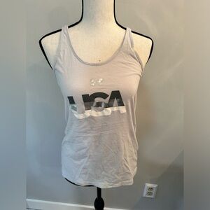 Under Armour woman’s racer back tank in grey size small